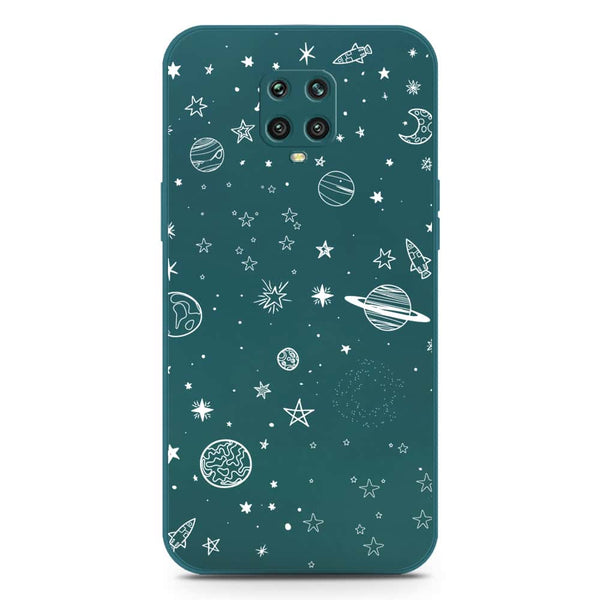 Stardust Dreams Design Soft Phone Case - Silica Gel Case - Darkgreen - Xiaomi Redmi Note 9S