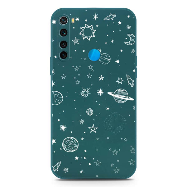 Stardust Dreams Design Soft Phone Case - Silica Gel Case - Darkgreen - Xiaomi Redmi Note 8 2021