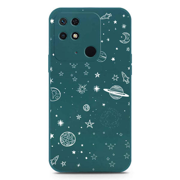 Stardust Dreams Design Soft Phone Case - Silica Gel Case - Darkgreen - Xiaomi Redmi 10C