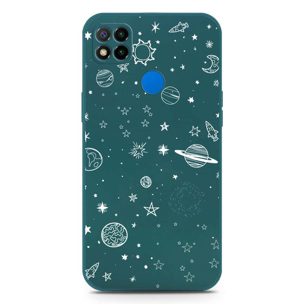 Stardust Dreams Design Soft Phone Case - Silica Gel Case - Darkgreen - Xiaomi Redmi 10A