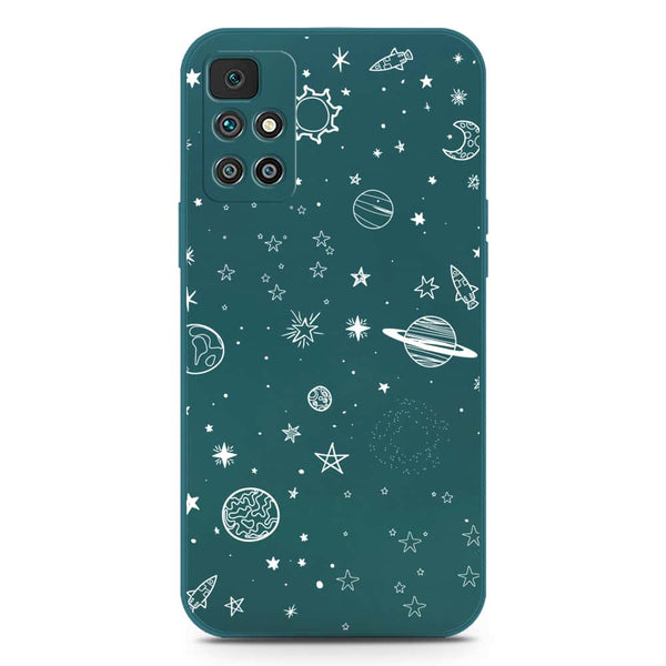 Stardust Dreams Design Soft Phone Case - Silica Gel Case - Darkgreen - Xiaomi Redmi 10 2022