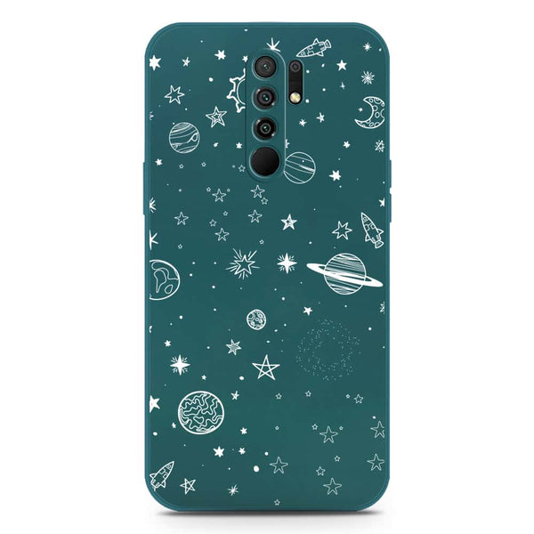Stardust Dreams Design Soft Phone Case - Silica Gel Case - Darkgreen - Xiaomi Redmi 9 Prime