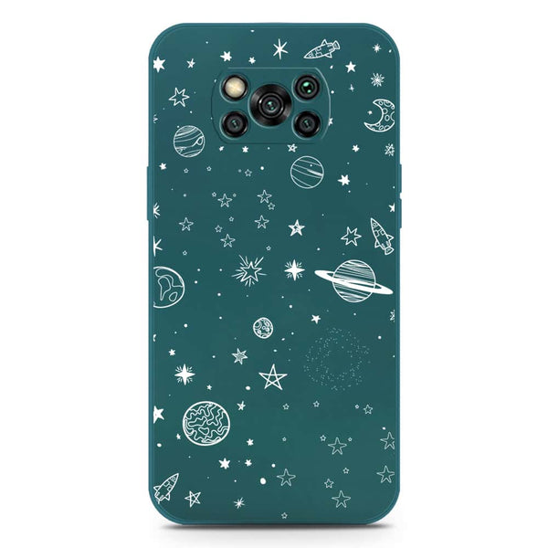Stardust Dreams Design Soft Phone Case - Silica Gel Case - Darkgreen - Xiaomi Poco X3