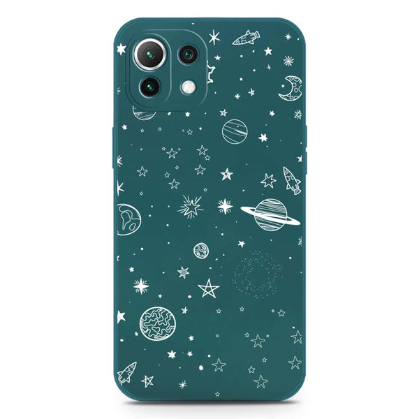 Stardust Dreams Design Soft Phone Case - Silica Gel Case - Darkgreen - Xiaomi Mi 11 Lite