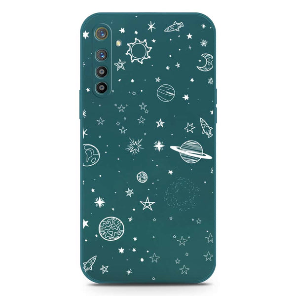 Stardust Dreams Design Soft Phone Case - Silica Gel Case - Darkgreen - Realme XT