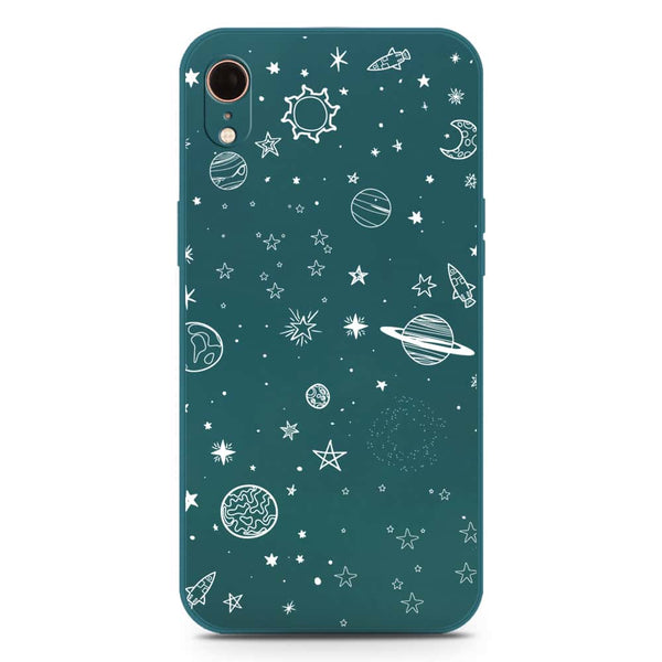 Stardust Dreams Design Soft Phone Case - Silica Gel Case - Darkgreen - iPhone XR