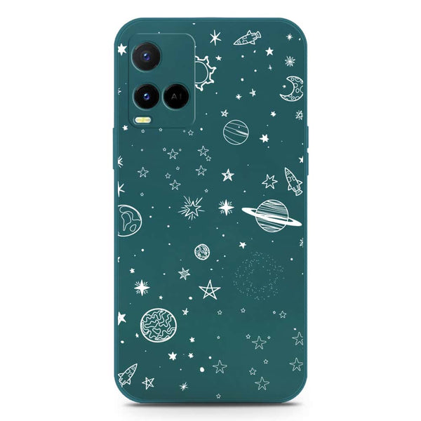 Stardust Dreams Design Soft Phone Case - Silica Gel Case - Darkgreen - Vivo Y33s