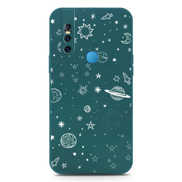 Stardust Dreams Design Soft Phone Case - Silica Gel Case - Darkgreen - Vivo V15