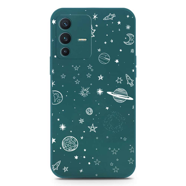 Stardust Dreams Design Soft Phone Case - Silica Gel Case - Darkgreen - Vivo S12