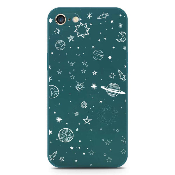 Stardust Dreams Design Soft Phone Case - Silica Gel Case - Darkgreen - iPhone 8 / 7
