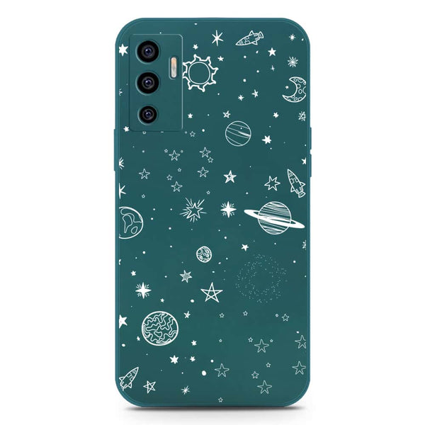 Stardust Dreams Design Soft Phone Case - Silica Gel Case - Darkgreen - Vivo S10e