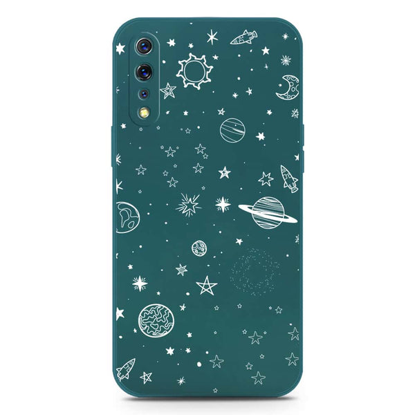 Stardust Dreams Design Soft Phone Case - Silica Gel Case - Darkgreen - Vivo S1