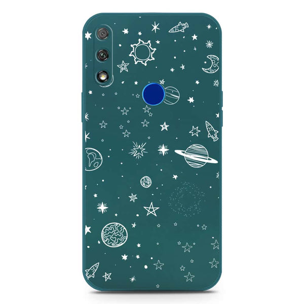 Stardust Dreams Design Soft Phone Case - Silica Gel Case - Darkgreen - Honor 9X