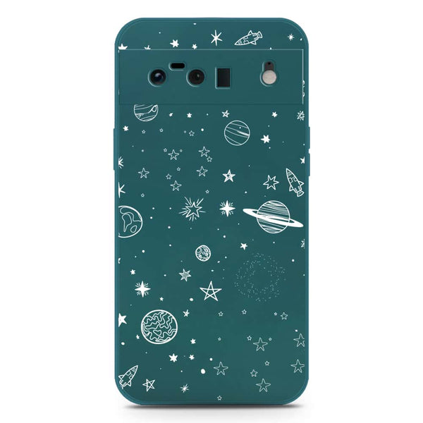 Stardust Dreams Design Soft Phone Case - Silica Gel Case - Darkgreen - Google Pixel 6