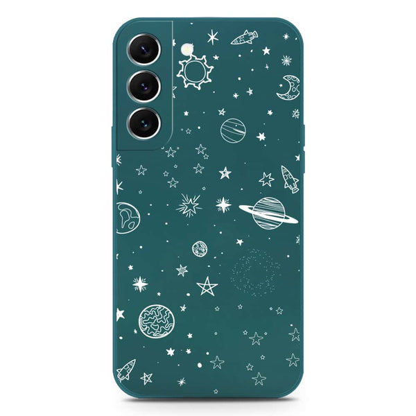 Stardust Dreams Design Soft Phone Case - Silica Gel Case - Darkgreen - Samsung Galaxy S22 Plus 5G