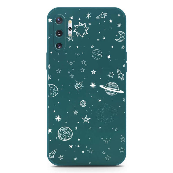 Stardust Dreams Design Soft Phone Case - Silica Gel Case - Darkgreen - Samsung Galaxy Note 10 Plus