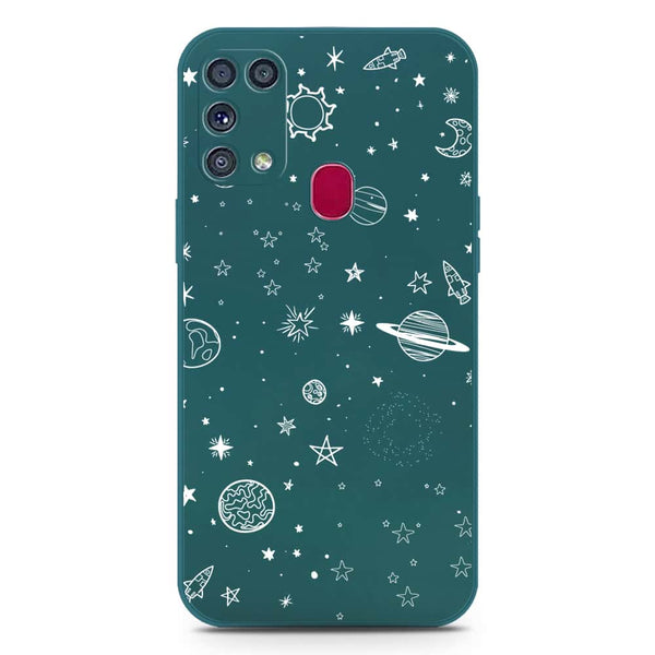 Stardust Dreams Design Soft Phone Case - Silica Gel Case - Darkgreen - Samsung Galaxy M31