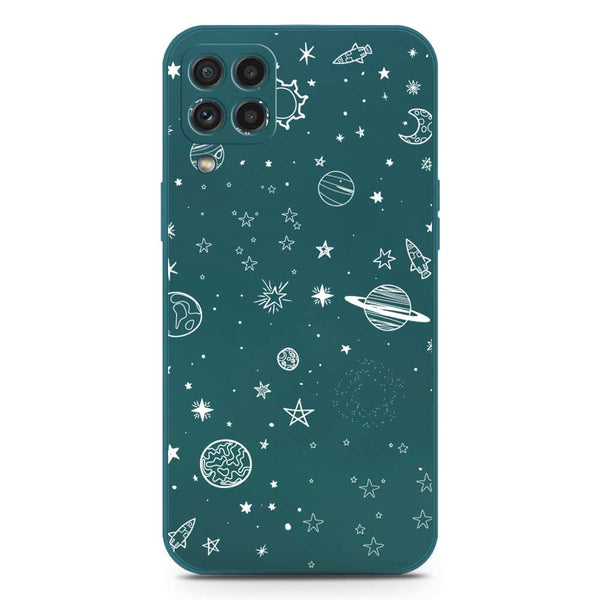 Stardust Dreams Design Soft Phone Case - Silica Gel Case - Darkgreen - Samsung Galaxy M22