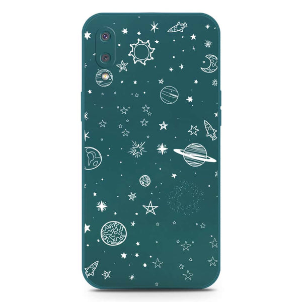 Stardust Dreams Design Soft Phone Case - Silica Gel Case - Darkgreen - Samsung Galaxy M02