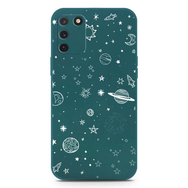 Stardust Dreams Design Soft Phone Case - Silica Gel Case - Darkgreen - Samsung Galaxy A91