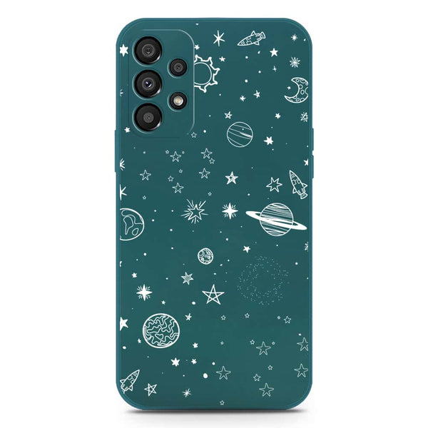 Stardust Dreams Design Soft Phone Case - Silica Gel Case - Darkgreen - Samsung Galaxy A53 5G