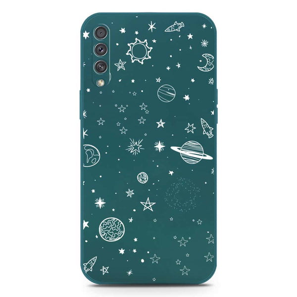 Stardust Dreams Design Soft Phone Case - Silica Gel Case - Darkgreen - Samsung Galaxy A50