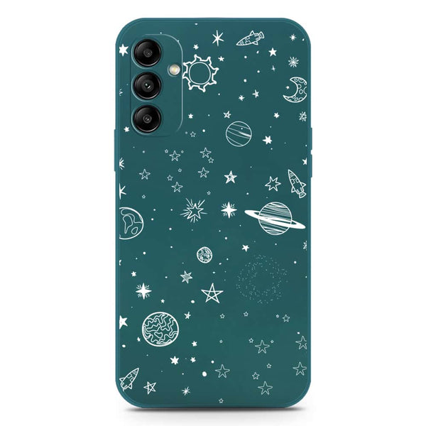 Stardust Dreams Design Soft Phone Case - Silica Gel Case - Darkgreen - Samsung Galaxy A34 5G