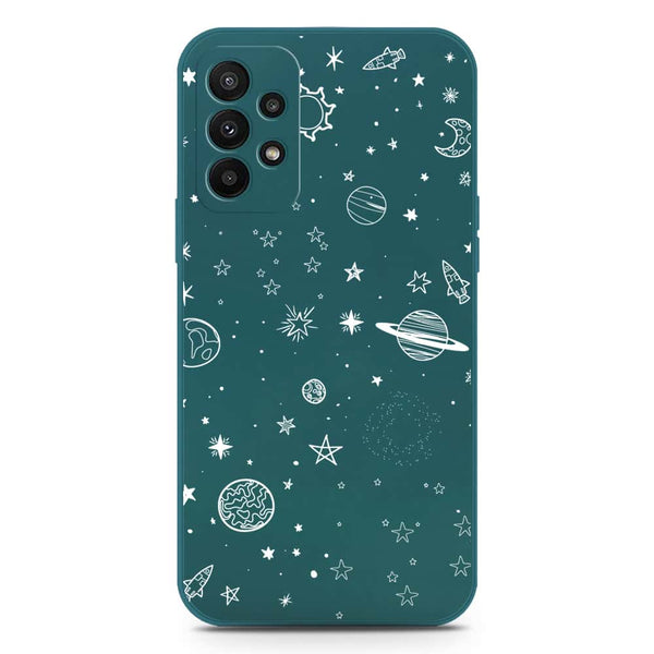 Stardust Dreams Design Soft Phone Case - Silica Gel Case - Darkgreen - Samsung Galaxy A23