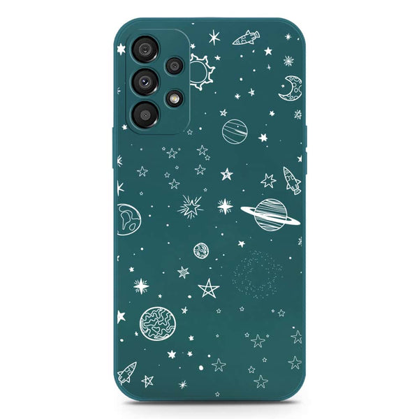 Stardust Dreams Design Soft Phone Case - Silica Gel Case - Darkgreen - Samsung Galaxy A13