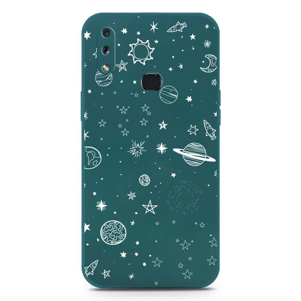 Stardust Dreams Design Soft Phone Case - Silica Gel Case - Darkgreen - Samsung Galaxy A10s