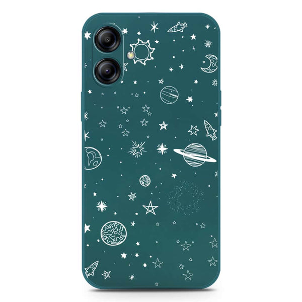 Stardust Dreams Design Soft Phone Case - Silica Gel Case - Darkgreen - Samsung Galaxy A04e
