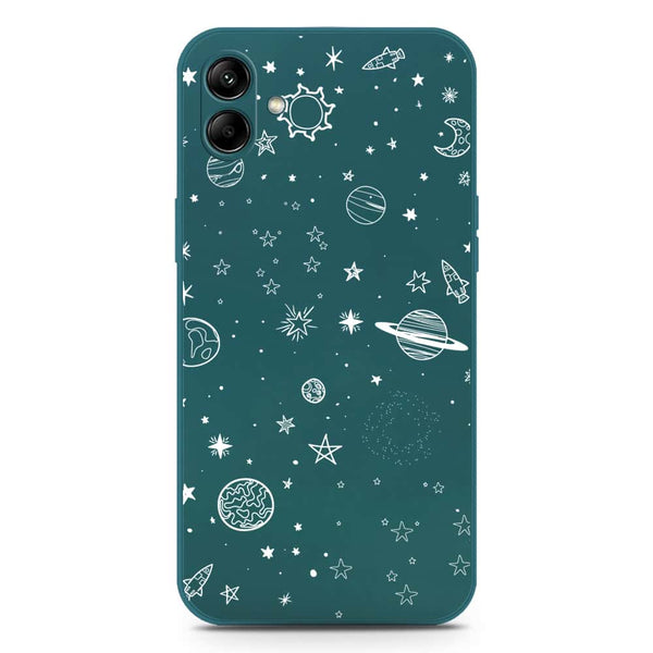 Stardust Dreams Design Soft Phone Case - Silica Gel Case - Darkgreen - Samsung Galaxy A04