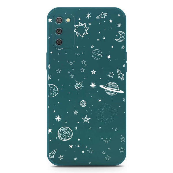 Stardust Dreams Design Soft Phone Case - Silica Gel Case - Darkgreen - Samsung Galaxy A02s