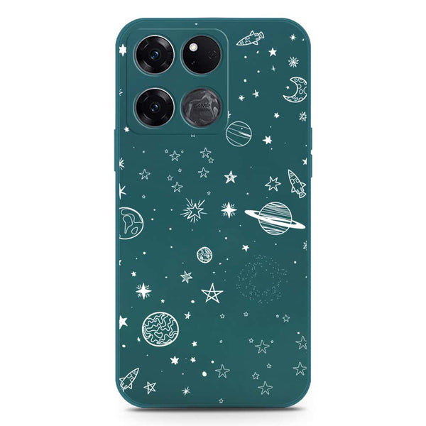 Stardust Dreams Design Soft Phone Case - Silica Gel Case - Darkgreen - OnePlus Ace Racing