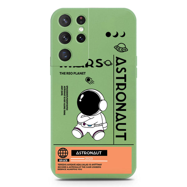 Astronaut Series Soft Phone Case - Silica Gel Case - LightGreen - Samsung Galaxy S21 Ultra 5G