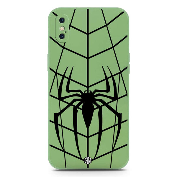 X-Spider Design Soft Phone Case - Silica Gel Case - LightGreen - iPhone XS / X