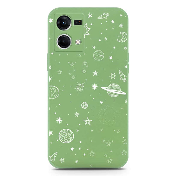 Stardust Dreams Design Soft Phone Case - Silica Gel Case - LightGreen - Oppo Reno 7 4G