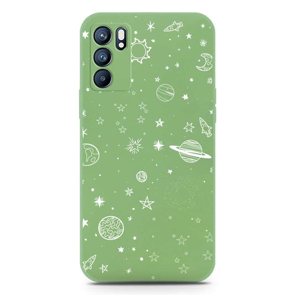 Stardust Dreams Design Soft Phone Case - Silica Gel Case - LightGreen - Oppo Reno 6 Pro 5G