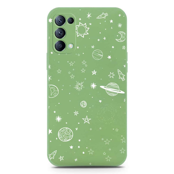 Stardust Dreams Design Soft Phone Case - Silica Gel Case - LightGreen - Oppo Reno 5 4G