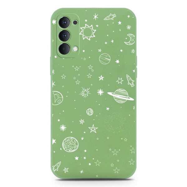 Stardust Dreams Design Soft Phone Case - Silica Gel Case - LightGreen - Oppo Reno 4 Pro 5G