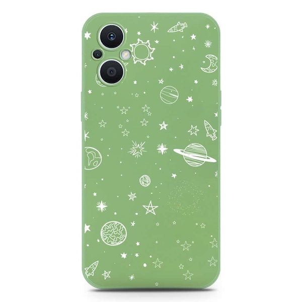 Stardust Dreams Design Soft Phone Case - Silica Gel Case - LightGreen - Oppo F21 Pro 5G