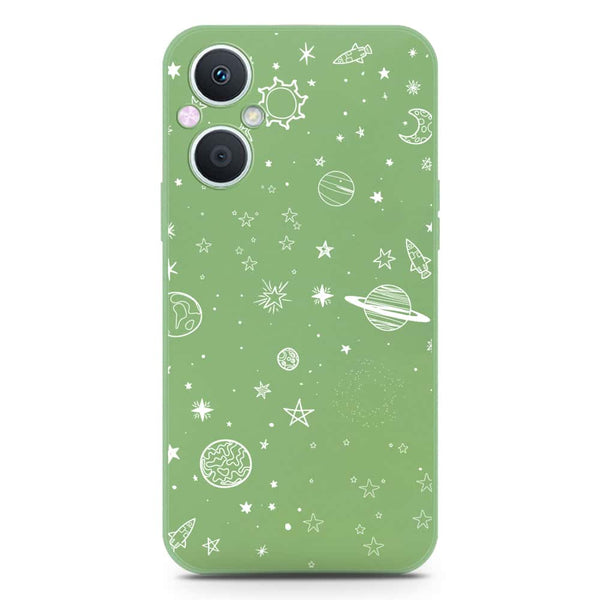 Stardust Dreams Design Soft Phone Case - Silica Gel Case - LightGreen - Oppo A96 5G