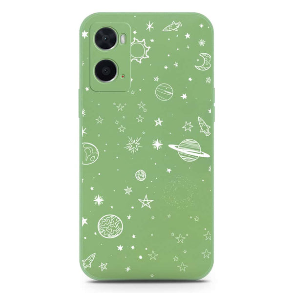 Stardust Dreams Design Soft Phone Case - Silica Gel Case - LightGreen - Oppo A76