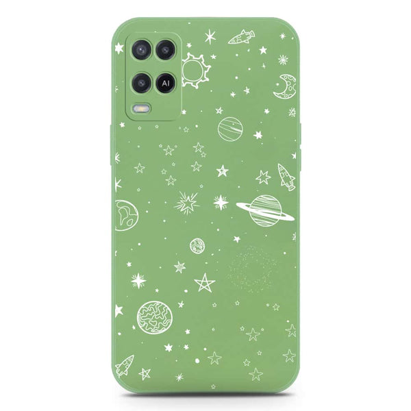 Stardust Dreams Design Soft Phone Case - Silica Gel Case - LightGreen - Oppo A55 5G