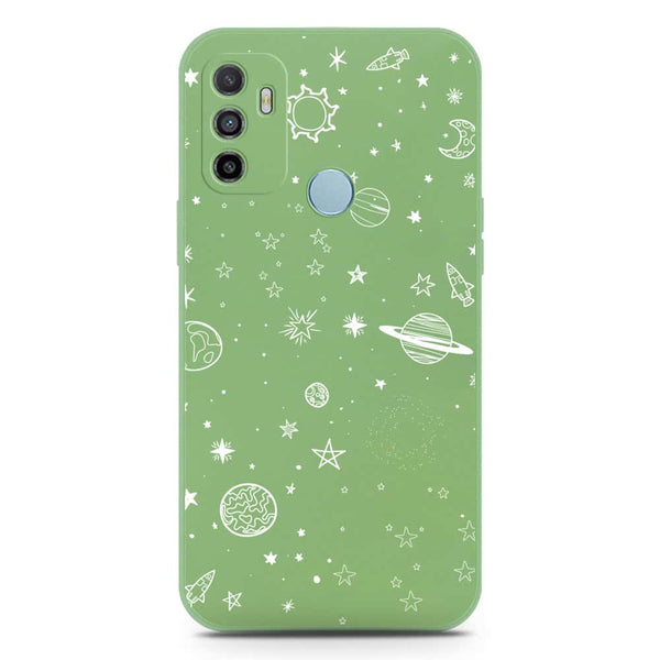 Stardust Dreams Design Soft Phone Case - Silica Gel Case - LightGreen - Oppo A53