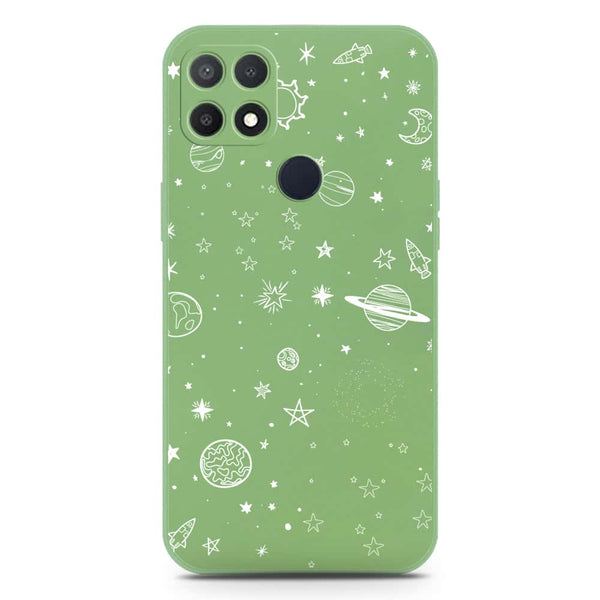 Stardust Dreams Design Soft Phone Case - Silica Gel Case - LightGreen - Oppo A15s