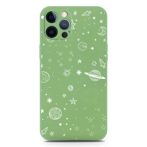 Stardust Dreams Design Soft Phone Case - Silica Gel Case - LightGreen - iPhone 12 Pro Max