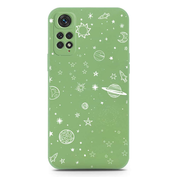 Stardust Dreams Design Soft Phone Case - Silica Gel Case - LightGreen - Xiaomi Redmi Note 11
