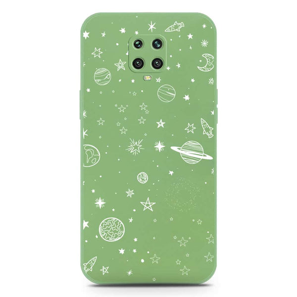 Stardust Dreams Design Soft Phone Case - Silica Gel Case - LightGreen - Xiaomi Redmi Note 9S