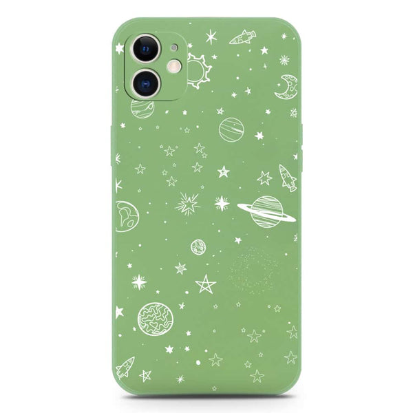 Stardust Dreams Design Soft Phone Case - Silica Gel Case - LightGreen - iPhone 12